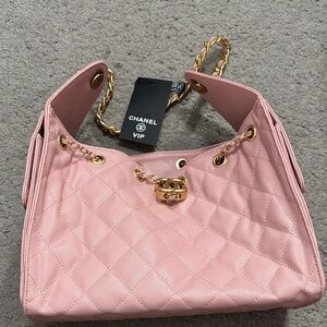 CHANEL Beauty Pink Drawstring Bag